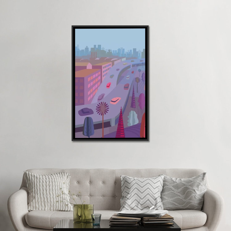 « moscow manhattan », impression sur toile, H 26 po x l 18 po x P 1,5 po, Toile encadrée noire, Pas de tapis