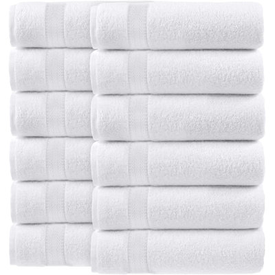 Ensemble de débarbouillettes de luxe blanc, serviettes de bain, 13 x 13 po