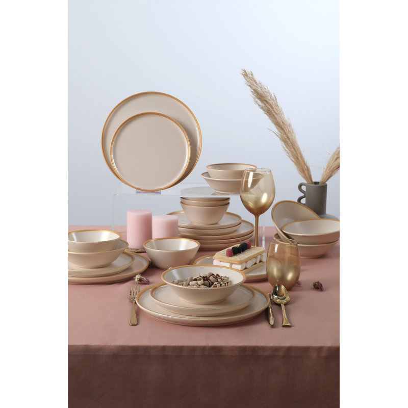 Nichalous 24 Piece Ceramic Dinnerware Set - Service for 6