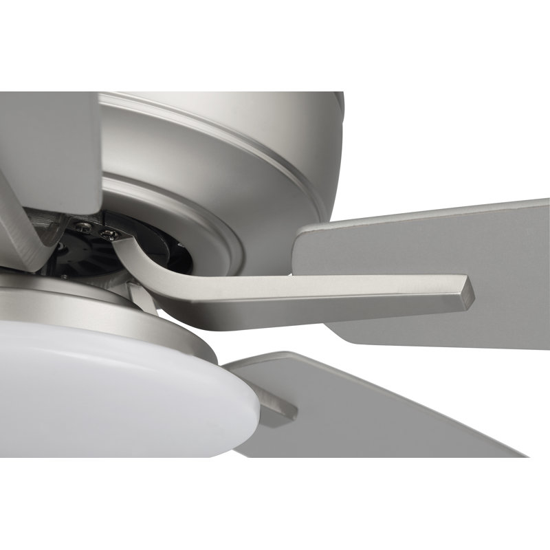 52'' Ceiling Fan with LED Lights, Brushed Satin Nickel/Black