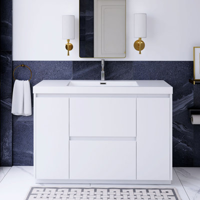 47,24 po X P 19,69 po P x 33,46 po Meuble-lavabo autoportant à simple cuve H