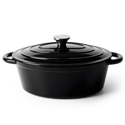 Cast Iron Enameled Dutch Oven Pot With Lid, Non-Stick Enamel Coated Cookware With Dual Handles For Bread Baking, Cooking