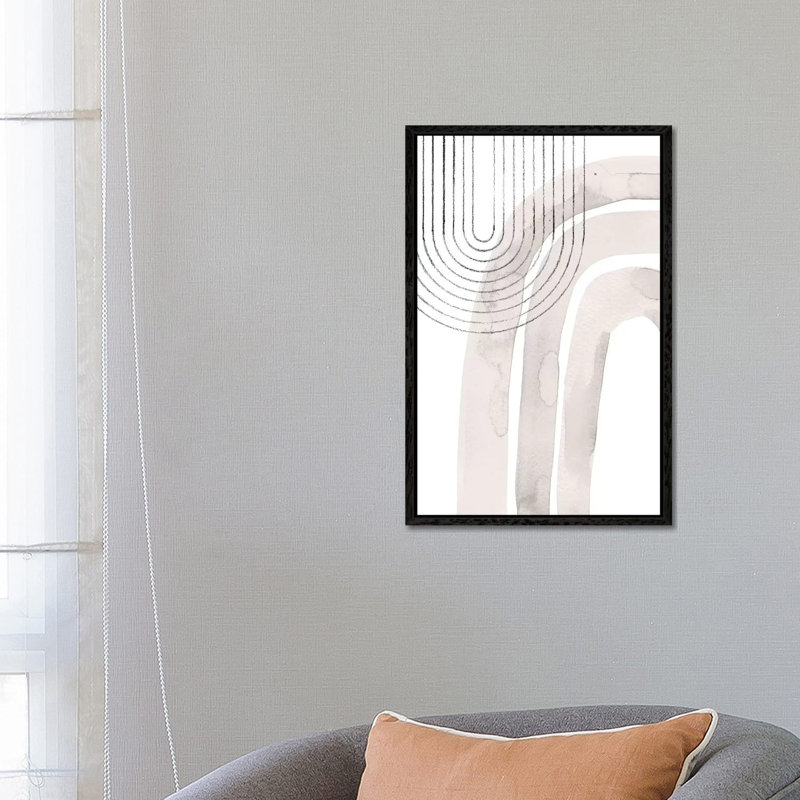 Abstract Rainbows by Whales Way - Painting on Canvas, 66.04cm H x 45.72cm W x 3.81cm D, Black Framed