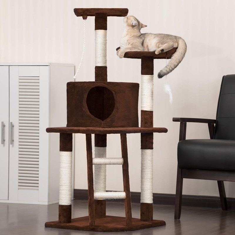 130 cm H Cat Tree / Condo, Brown