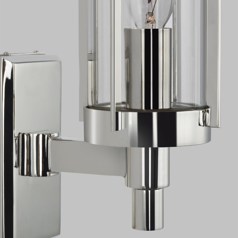 Flynn Armed Sconce, Polished Nickel