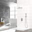 Double pomme de douche carrée 10 pouces - Fixation murale avec douchette