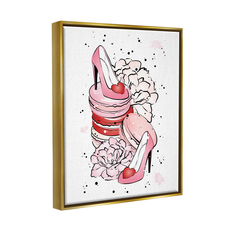 «Pink Glam Heart Heels Macarons», art de la giclée par Martina Pavlova, H 31 po x l 25 po x P 1,7 po
