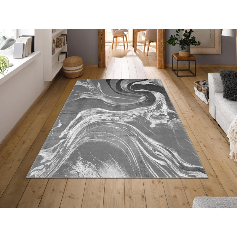 Charliyah Abstract Flatweave Indoor / Outdoor Area Rug, Rectangle 60 x 110 cm