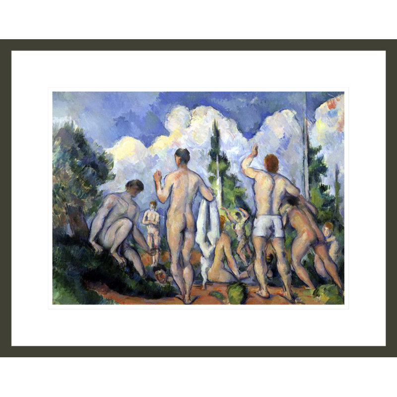 The Bathers by Paul Cézanne -Framed Giclee Print, 17.44" H x 21.75" W