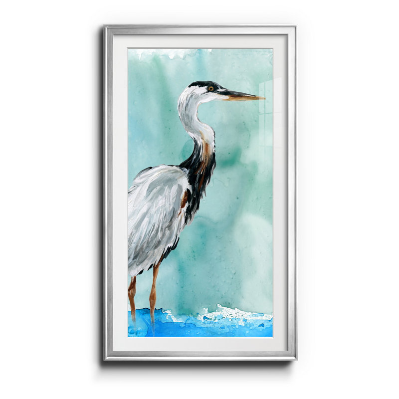 Delray Crane I - impression, H 14,5 po x l 26,5 po x P 1,5 po, Argent