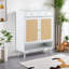 Armoire décorative Quiana, armoire à chaussures en rotin moderne, armoire de rangement avec portes et tablettes-289412948