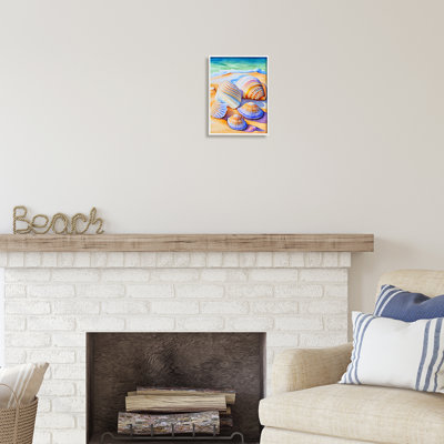 " Vibrant Seashells On Shore " Painting Print