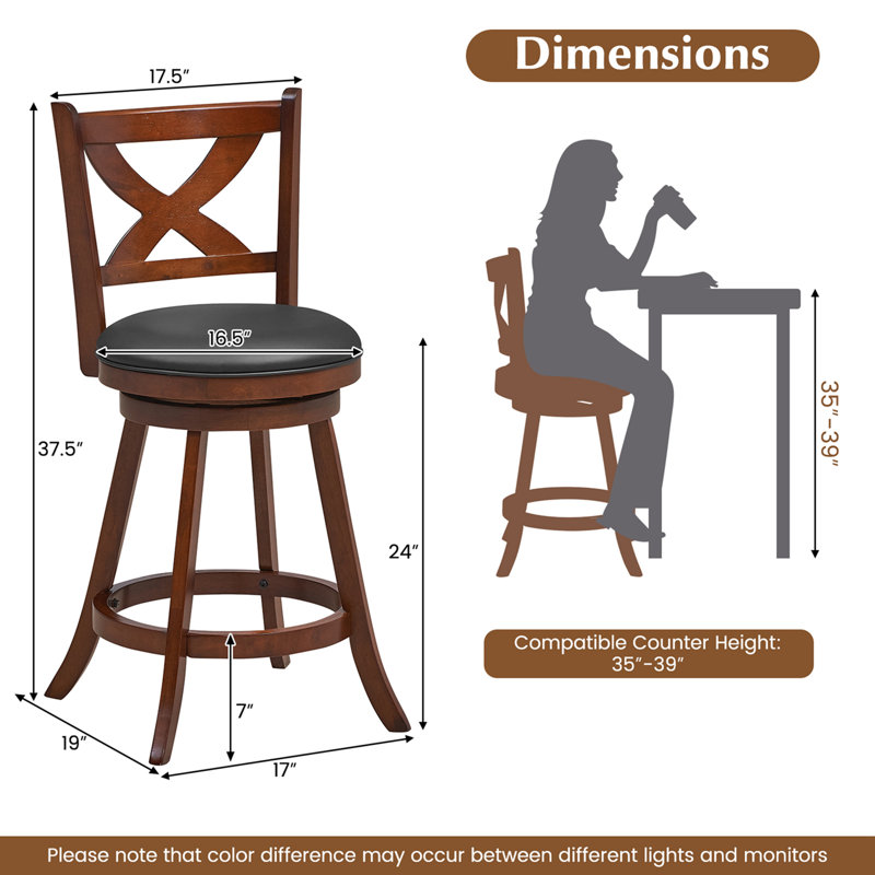 Tabouret de comptoir et de bar, Tabouret de comptoir (siège d’une hauteur de 24