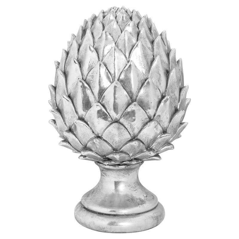 Boulevardier Resin Finial Decorative Object, 30cm H x 15cm W x 15cm D, Silver