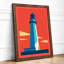 Lighthouse at Dawn Geometric - Framed Print-1171686208-1171686209