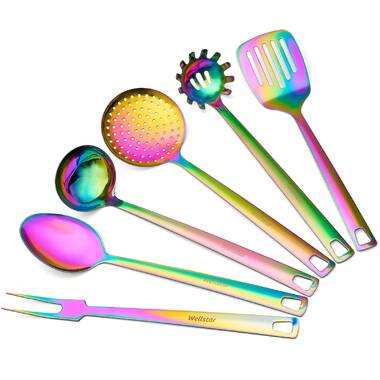 20pc Rainbow Iridescent Stainless Steel Pots Pans Utensils Kitchen Cookware  Set