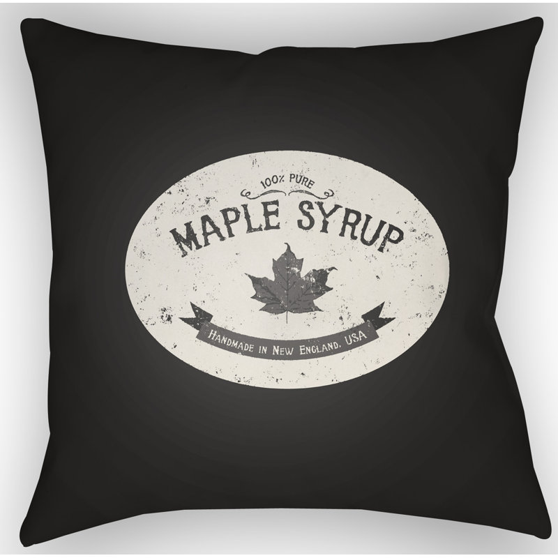  Indoor/Outdoor Throw Pillow, 18" H x 18" W x 4" D, Black/White