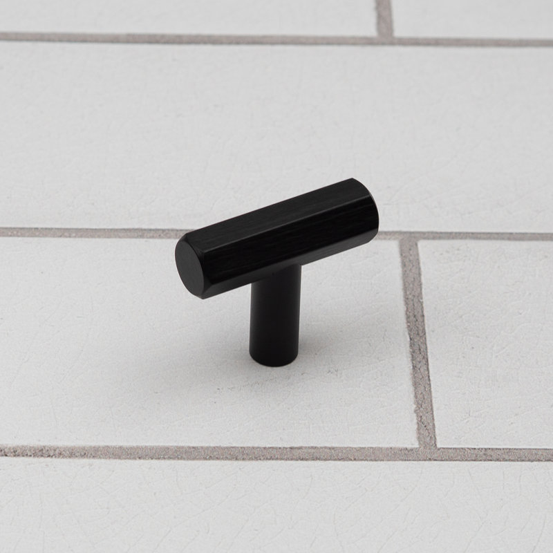 Hexagonal T-Bar Handles in Multiple Finishes, Matte Black, 40mm Knob