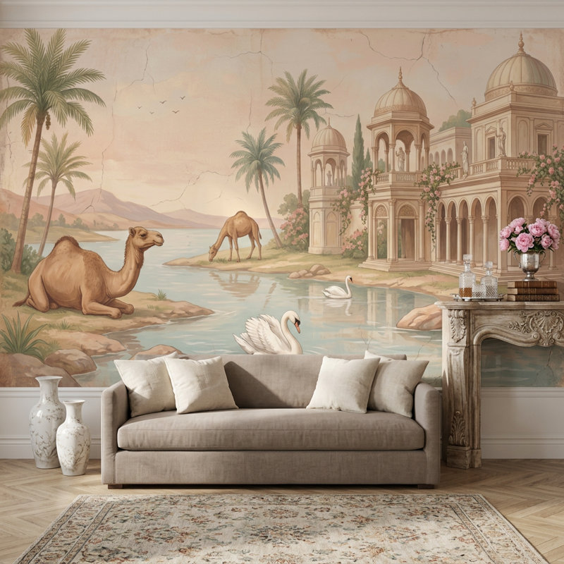 Décoration murale Oasis, 160 po x 108 po, Peler et coller