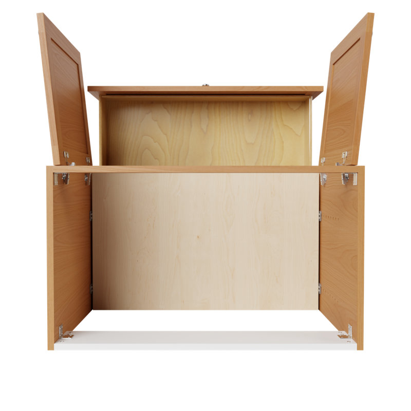 Meuble-lavabo en bois d'aulne naturel avec comptoir en céramique blanc, Aulne naturel