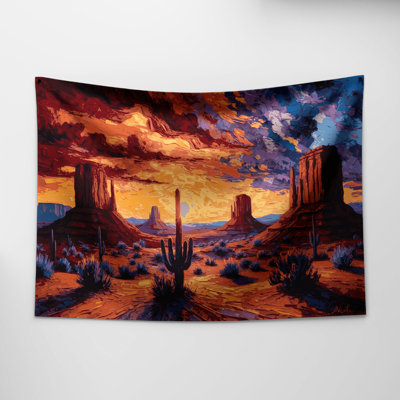 Southwestern Cowboy Desert Sunset 67 Wall Tapestry