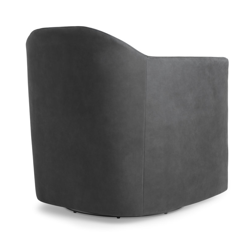 About Face Swivel Club Chair, Ink Genuine Leather