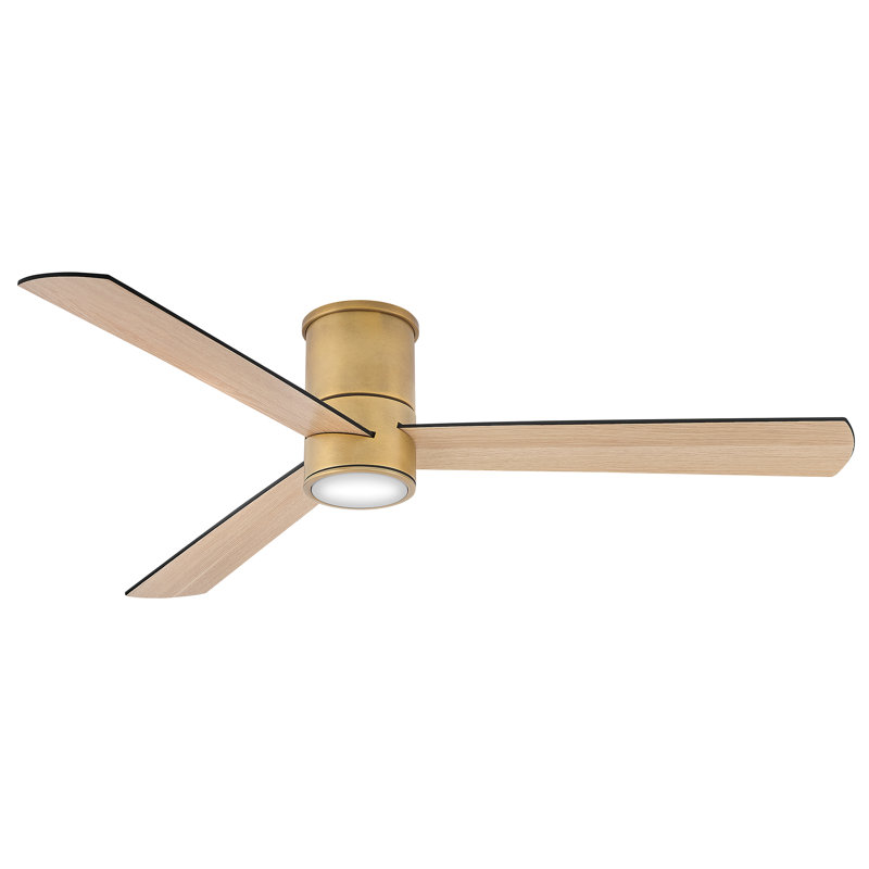 Hinkley Fan Speck Flush 52" Led Smart Fan, Heritage Brass, Natural