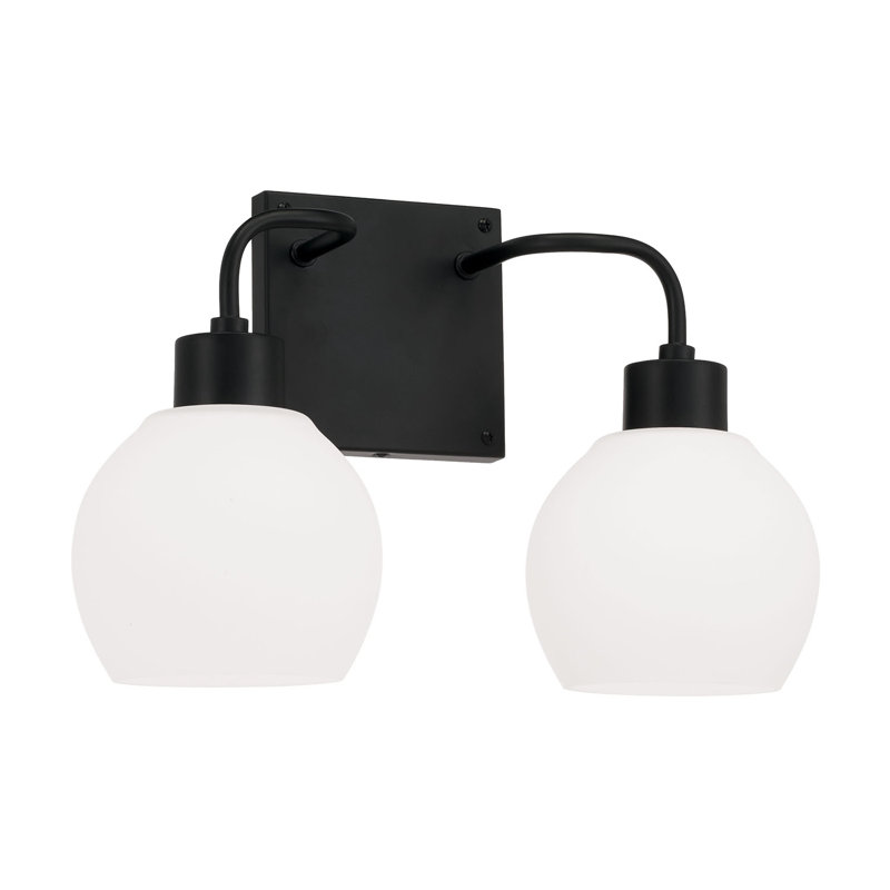 Tanner 2 - Light Dimmable Vanity Light, Matte Black, White