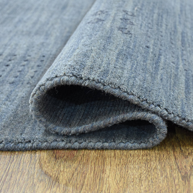 Anley Hand Knotted Loom Wool Eco-Friendly Area Rugs - Rectangle, Light Blue Color, Contemporary Modern Design, High Pile Thick Handmade Anti Skid Area Rugs for Living Room, Bed Room