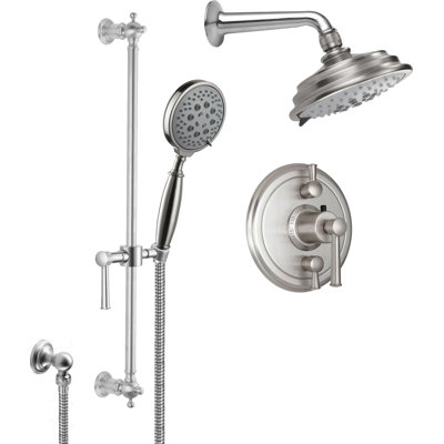 Miramar 2.0-GPM Styletherm 0.5-Inch Thermostatic Showerhead and Handshower on Slide Bar Shower System
