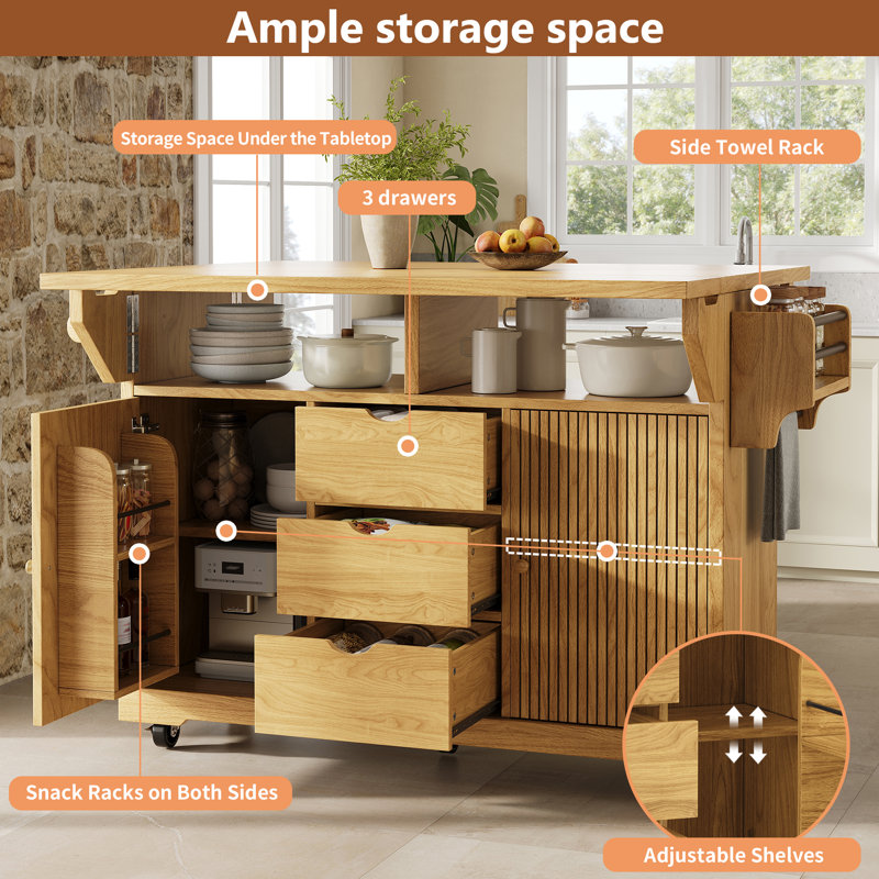 142.5 cm W Kitchen Cart with