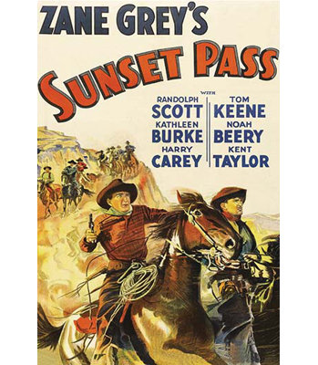 Sunset pass-affiche vintage