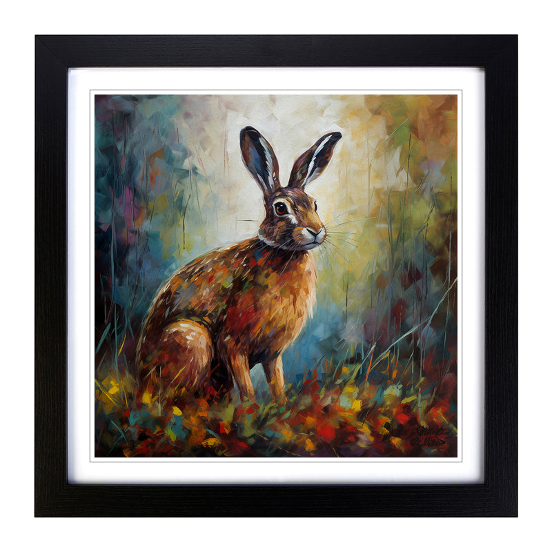 Hare Post-Impressionism No.2 - Framed Print, Black