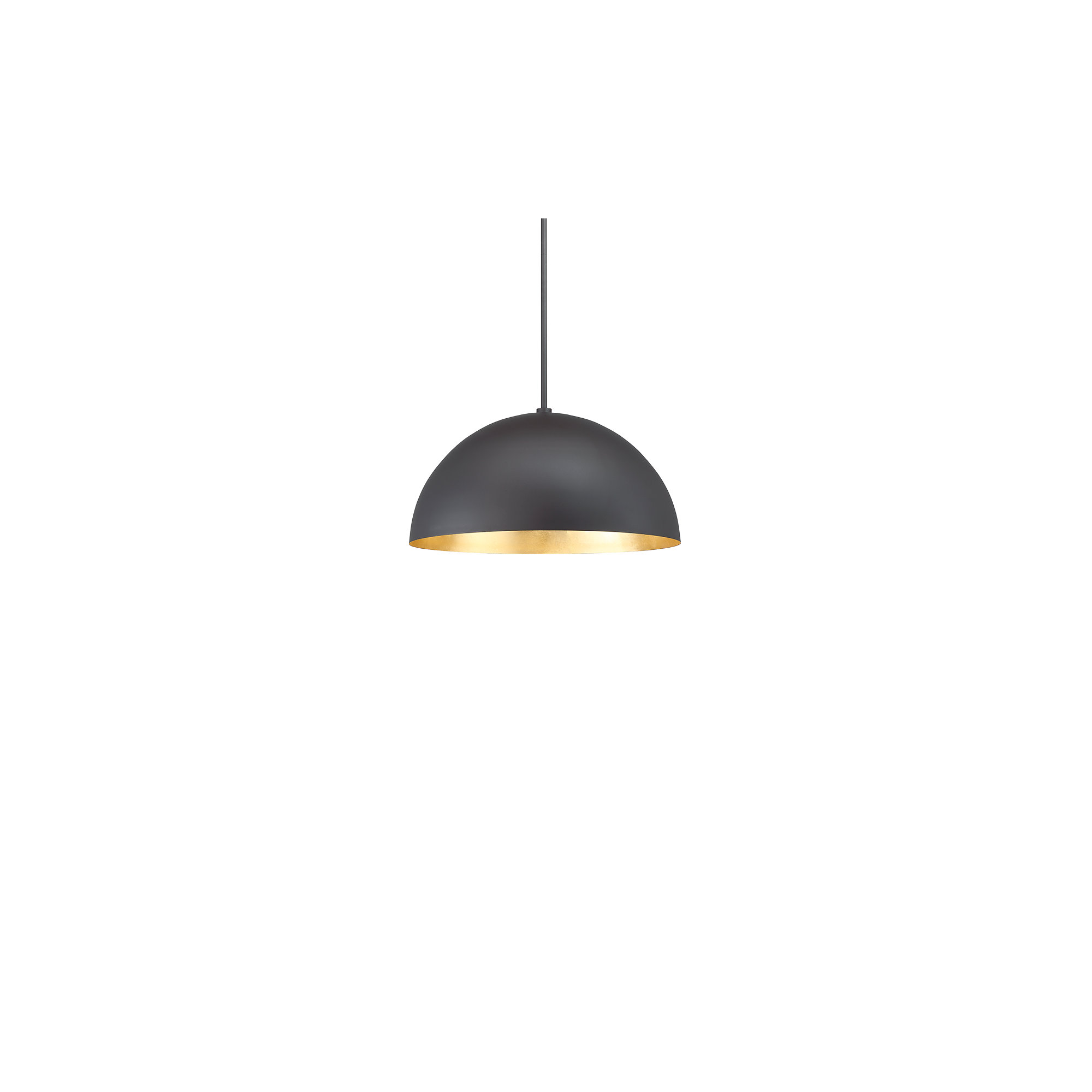 Yolo Single Light Metal Dimmable LED Pendant, Gold, 10.25" H x 19.63" W x 19.63" D
