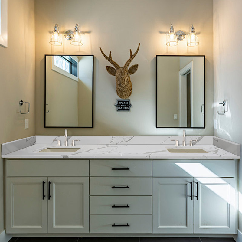 Plateau de meuble-lavabo double 72 po sans armoire