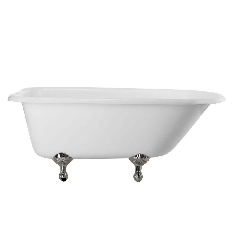 Norfolk 48.5'' x 30'' Soaking Cast Iron Bathtub, Chrome