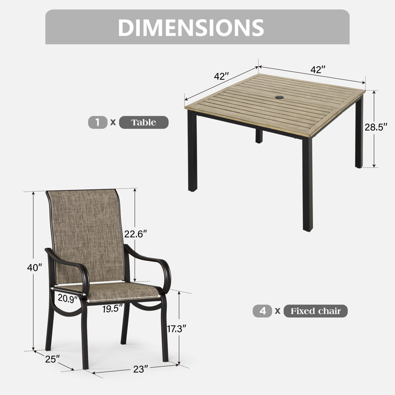 4-seat Patio Dining Outdoor Table Set