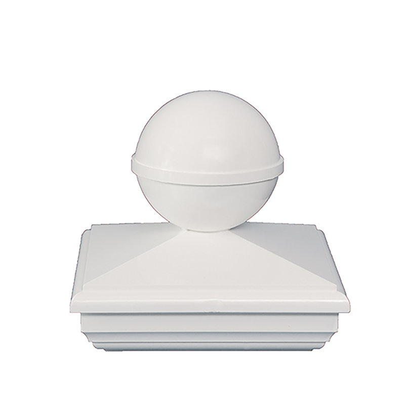 White PVC and Aluminum New England Ball Post Cap