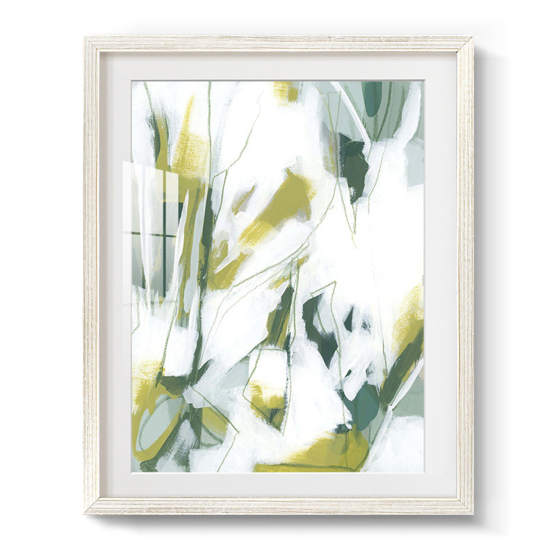 Emerald Ice IV -Framed Print, 19.5" H x 16.5" W, White