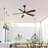 Whisperbloom Blade Span 52 In. Indoor Black Ceiling Fan With LED Light Bulbs And Remote Control