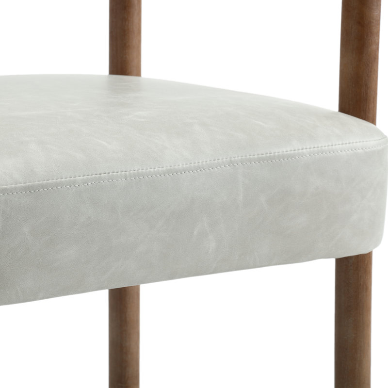 Deizel Solid Back Side Chair, Light Gray/Brown