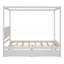 Lit plateforme à baldaquin en bois avec 2 tiroirs