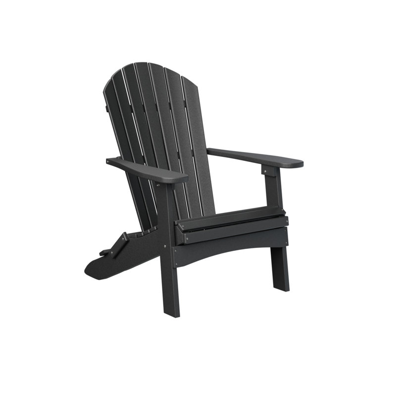 Berlin Gardens Comfo Back Folding Adirondack Chair, Black