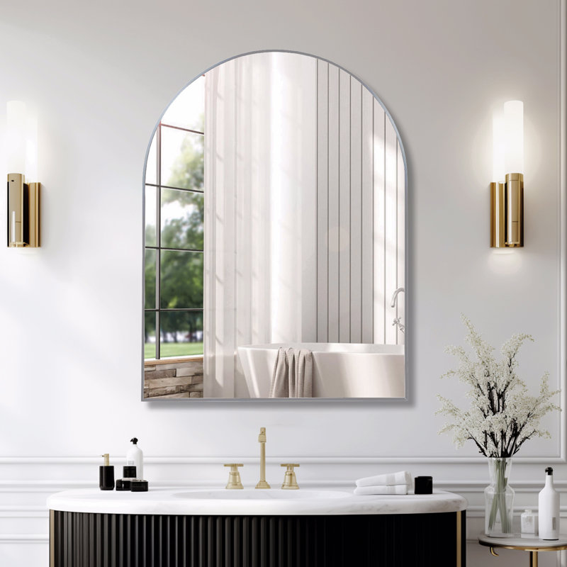 Miroir de salle de bain 24 po x 32 po, Argent argent, 32 po x 24 po