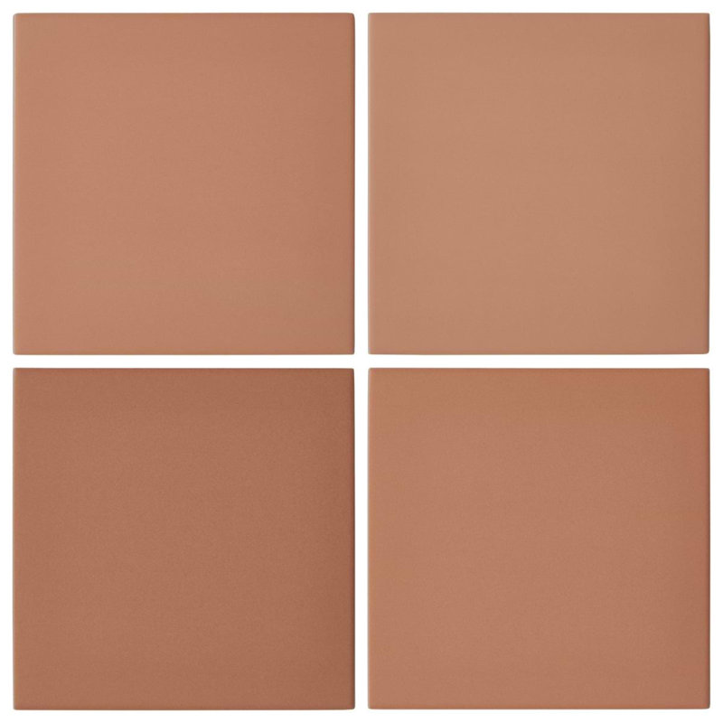 Born 5X5 Matte Porcelain Tile, Terracotta