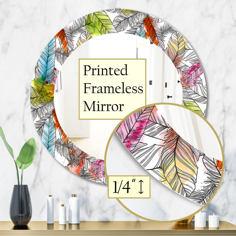 Miroir mural tropical sans cadre 6 éclats, H 31,5 po x l po