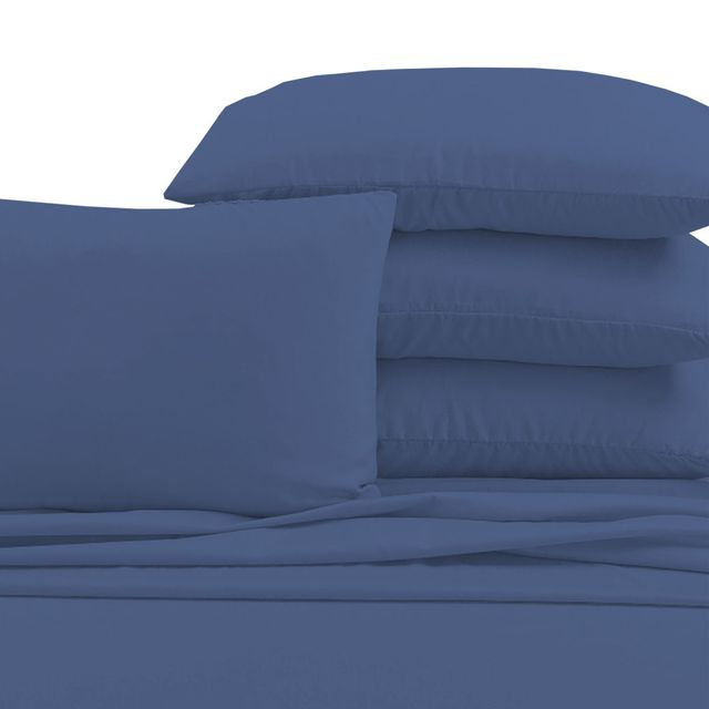 Ensemble de draps rafraîchissant et respirant Hotel Luxurious, Ensemble de draps pour très grand lit + 4 taies d, Bleu Oxford