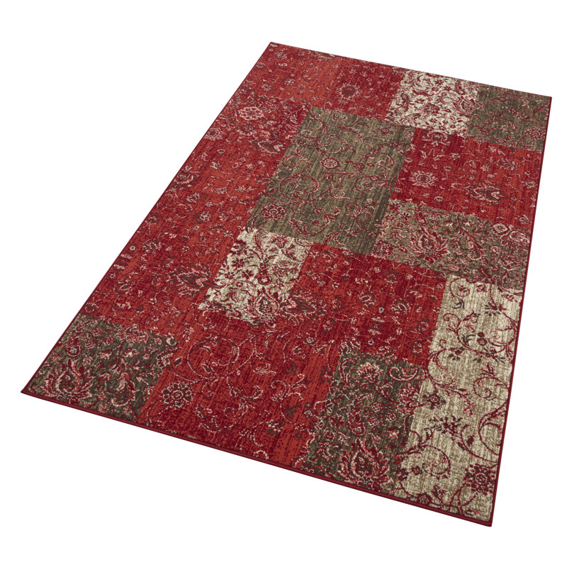 Celebration Kirie Flatweave Red/Brown Rug, Rectangle 160cm x 230cm