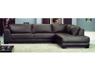 Leather L-Shaped Sectional Right Hand Facing