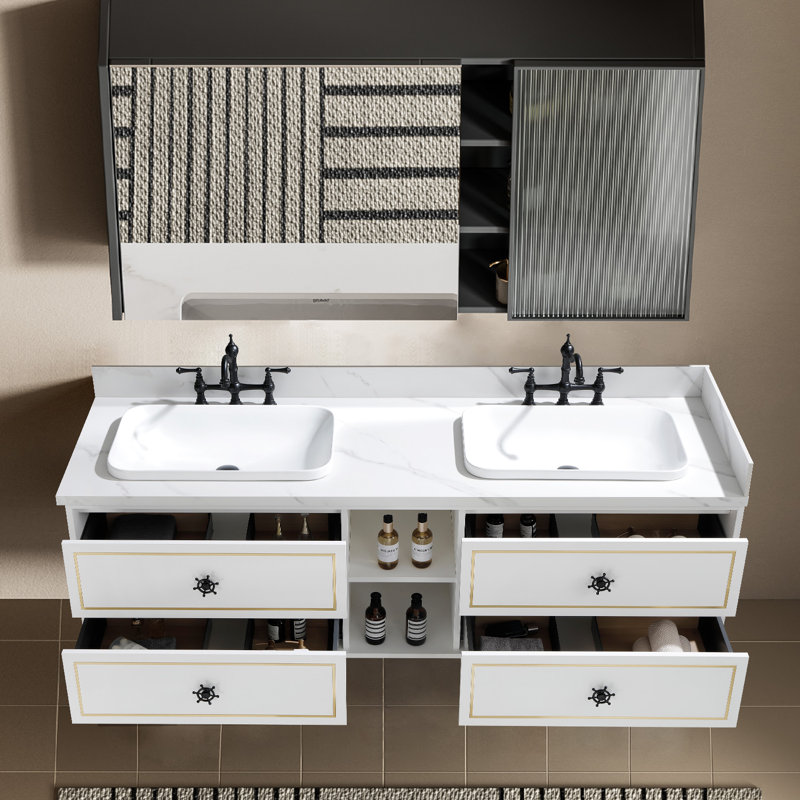 Wall Mount Fits Double Sink Bathroom Vanity - Base Only (top Not Included)